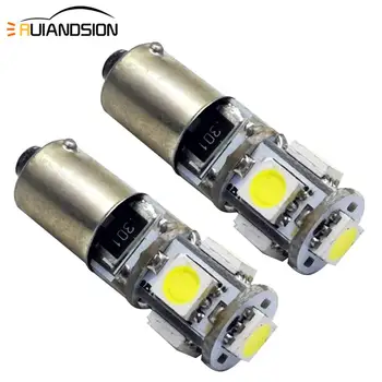 

2x BA9S BAX9S H6W 433 434 BAY9S H21W 5SMD 5050 Bulbs 1.8W LED Side Light Driving Lamps DRL Canbus Non-polarity 12V
