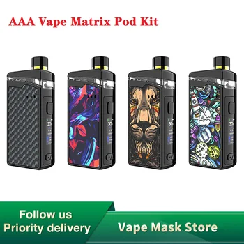 

Original AAA Vape Matrix TC Pod Kit 80W Max Output fit 18650 Battery 0.96 TFT Display & 4ml Pod E-cig Vape Kit Vs Aegis Boost
