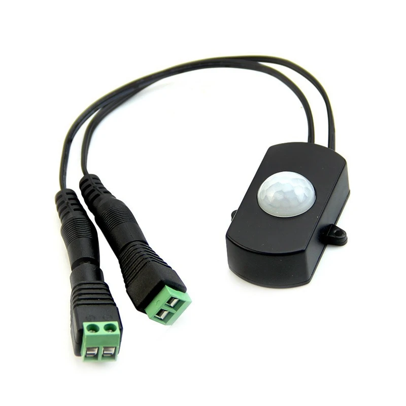 

Mini 5A PIR Infrared Motion Sensor Detector Switch for LED Strip Light + Female Male DC Power Connector DC 5V-24V
