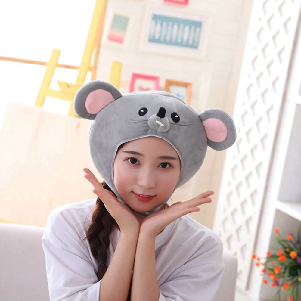 New Cartoon Plush Faux Fur Animal Rat Hat Cute Cap Soft Warm Winter Head Wear Fun 4