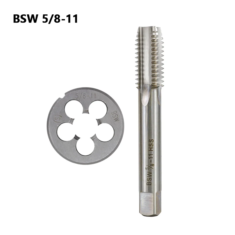 2pcs 5l8-11 CMCP 2 шт BSW 5/32-32 3/16-24 1/4-20 5/16-18 1/2-12 5/8-11 правая рука кран и штамп набор для металла/дерево винт из быстрорежущей стали кран круглый - Цвет: 2pcs 5l8-11