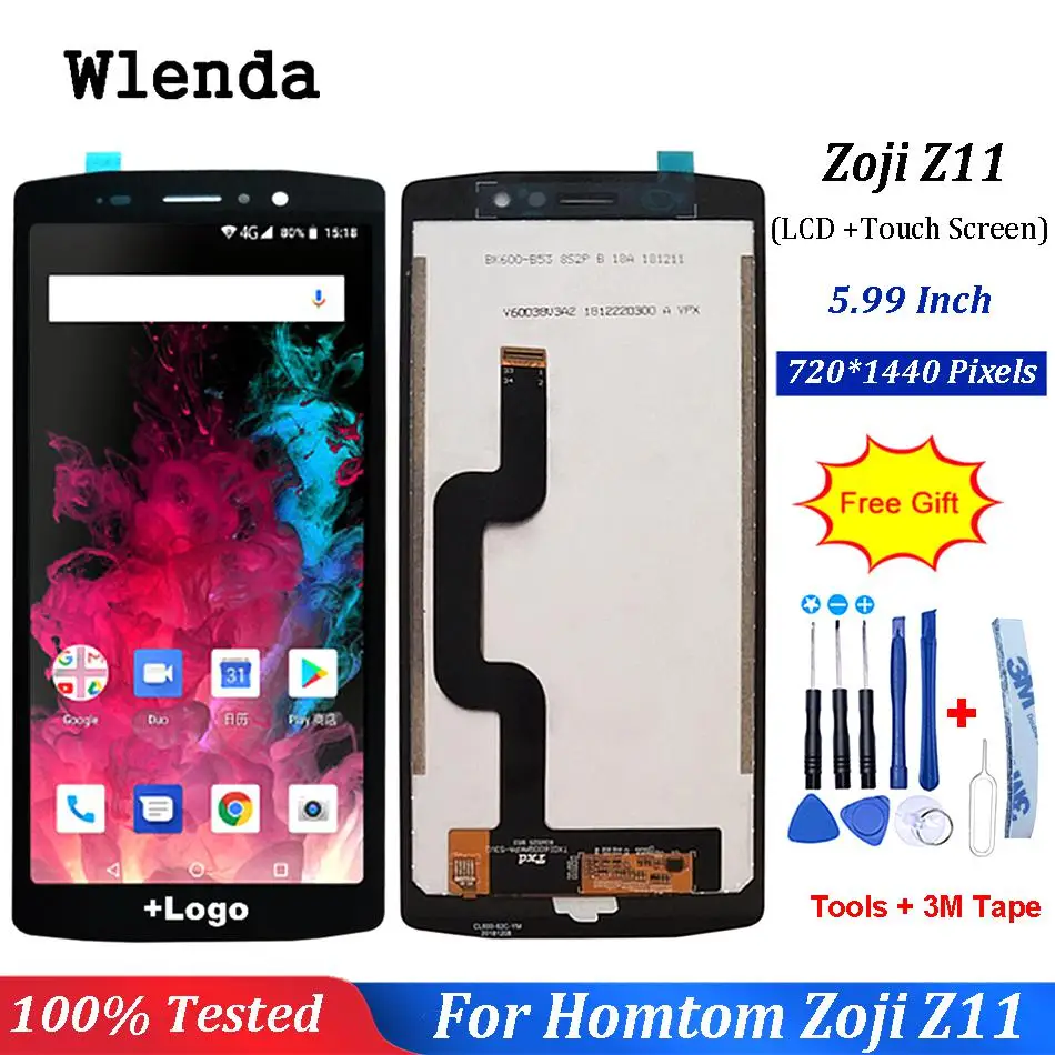 Черный 5,99 дюймов для HOMTOM ZOJI Z11 ЖК-дисплей с сенсорным экраном стекло дигитайзер сборка+ Бесплатные инструменты - Цвет: Черный