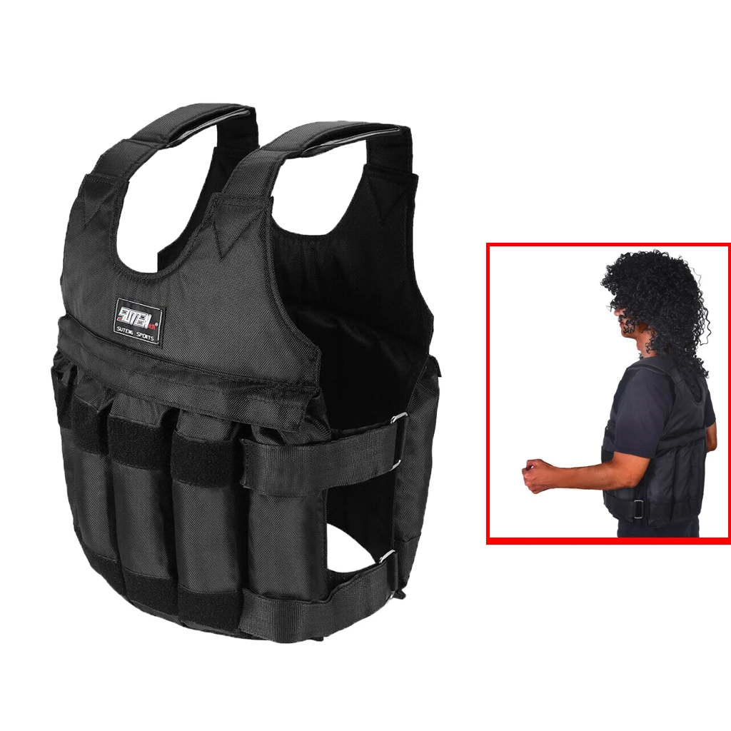 50 kg Loading Adjustable Weight Vest Weighted Training Exercise Workout Sports Boxing Fitness Outdoor (Weights Not Included)