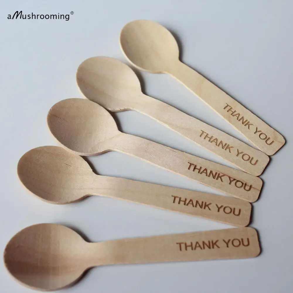 THANK YOU laser engraved mini spoons Teaspoons Personalized wedding