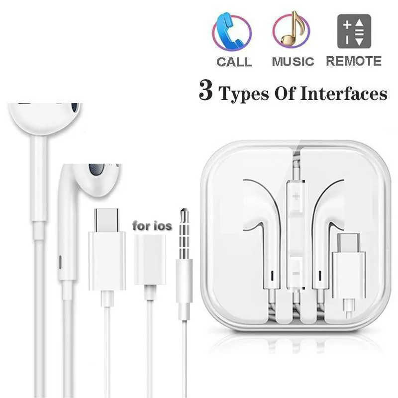 Проводные наушники с 3 5 мм Plug & Lightning In ear стерео спортивные Bass Hands free набор для всей