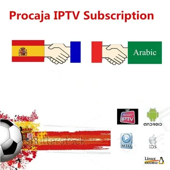 

PROCAJA Spanish IP TV Abonnement Android TV Box 7.1 Spain France Arabic M3U Enigma2 Smart TV iptv only box no channels include