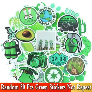 

50 Pcs Vsco Girls Stickers Green Environmental Protection For Water Bottle Notebook Bicycle Skateboard Phone Luggage JDM Toy