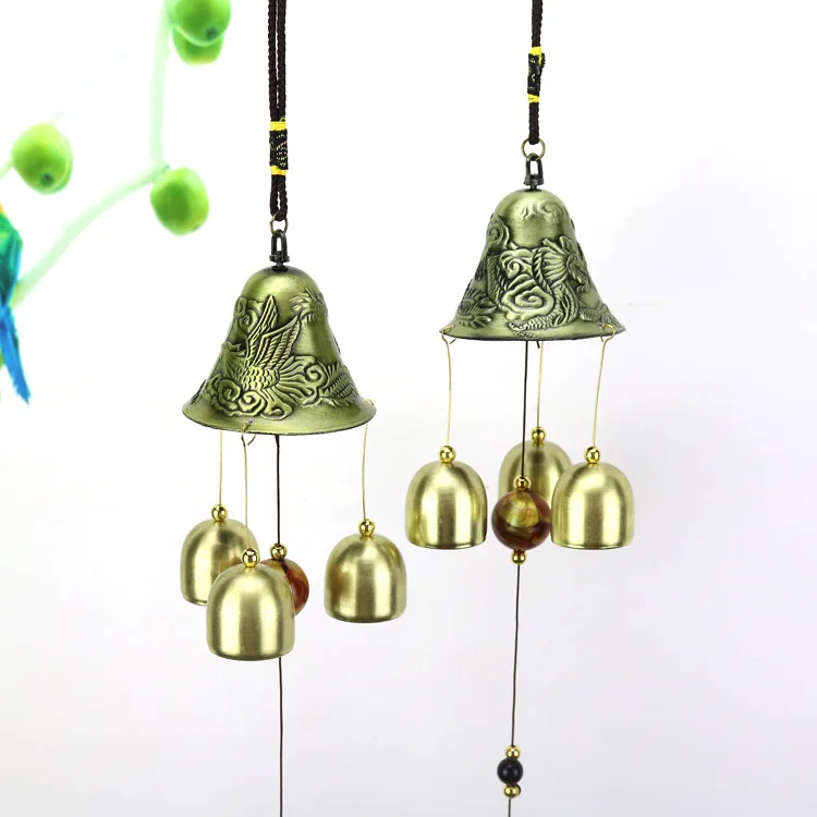 Retro Chinese-style Alloy Wind Chime Copper Alloy Bell Pendant Home Decoration Crafts Hanging Decoration Birthday Gift