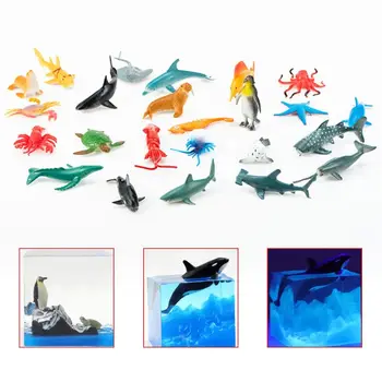 

24 Pcs/set Epoxy Mold Filling Material Simulation Deep Sea Biological Animal Model Children Toys DIY Craft Making Filler