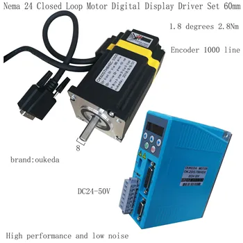 

Nema24 60mm closed loop motor set digital display driver with digital display 2.8Nm closed loop motor with 1000 lines