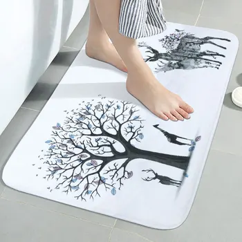 

Creative Deer Ground Mat Adorable Floor Pad Delicate Ground Cushion Cartoon Door Carpet for Home Kitchen Bathroom 75x45cm