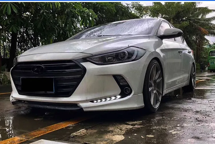 EOsuns led drl дневные ходовые огни для hyundai elantra с динамическим движущимся желтым поворотником и синим ночным светом