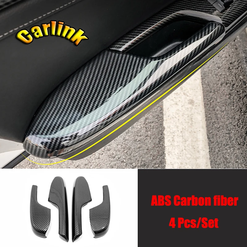 

Защитный чехол на подлокотник автомобильной двери из АБС-углеродного волокна с ручным украшением, отделка для Honda Civic 10, 2016-2020, аксессуары