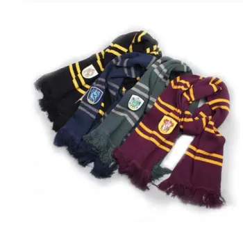 

Harri Potter Striped Scarf Gryffindor/Slytherin/Ravenclaw/Hufflepuff Halloween Cosplay Costumes drop shipping
