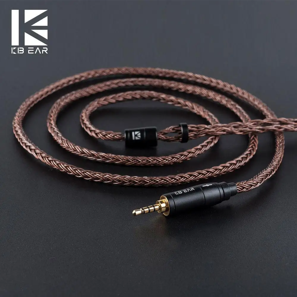 KBEAR 16 Core Pure Copper Cable with Metal 2pin/MMCX/QDC Connector Use for ZS10 PRO ZSN PRO C12