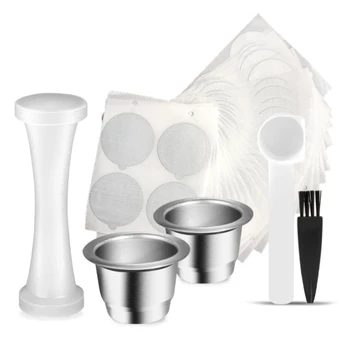 

for Nespresso Stainless Steel Capsule Refillable Square Hole New Version Tamper Reusable Coffee Filt Pod