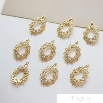 

Copper-plated 18K Auricularia lace with zircon DIY earring bracelet material accessories