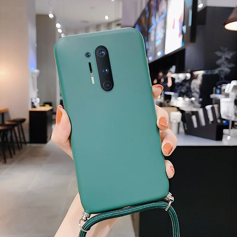 for Oneplus 9 8 Pro 8 7T Pro 7T Case Liquid Silicon Rope