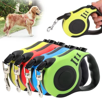 

3/5M Durable Dog Leash Retractable Nylon Dog Cat Lead Extending Puppy Walking Running Lead Roulette For Dogs New
