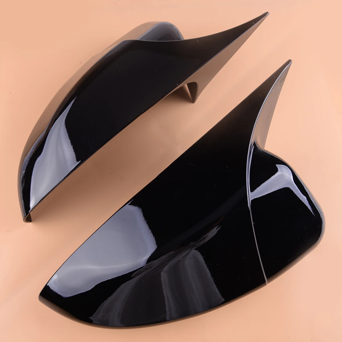 beler Black 2PCS Ox Horn Rear View Mirror Cover Trim ABS Car Styling Fit for Honda Accord