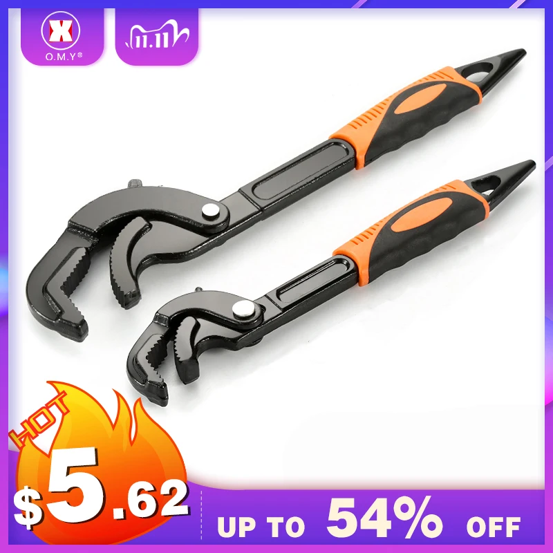 

14-30 / 30-60mm Universal Key Pipe Wrench Open End Spanner Set High-carbon Steel Snap N Grip Tool Plumber Multi Hand Tool