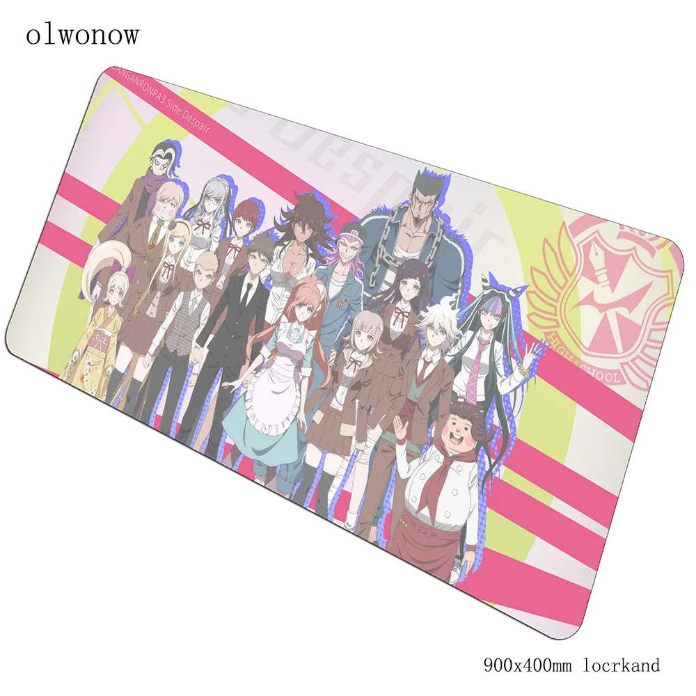 Danganronpa коврик для мыши Мода 900x400x3 мм коврик для мышки коврик для мыши нетбука Большой Аниме игровой padmouse геймер для клавиатуры коврики для мыши - Цвет: Size 900x400x3mm