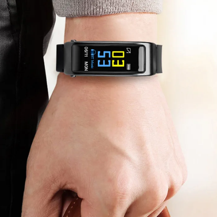 2 в 1 умный браслет с Bluetooth наушники HeartRate монитор водонепроницаемые часы VDX99