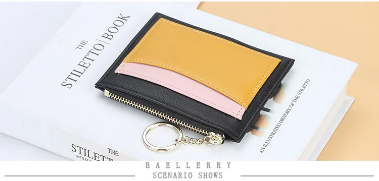 Brand Card Holder Women Soft Leather Key Chain Bag Small Card Wallets Female Organzier Mini Credit Card Case Zipper Coin Bags
