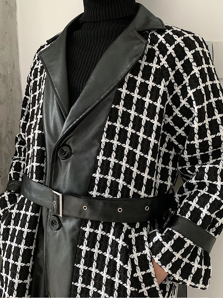 M-XL! Пальто, длинный стиль, корейский Британский Стиль, принт в виде тысячи птиц, модный тренд, повседневная Корейская красивая ветровка