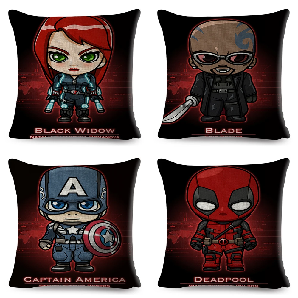 Красочные супергероев Marvel Мстители льняная Наволочка декоративная подушка для дивана автомобиля домашняя наволочка 45x45 см Pliiows чехлы