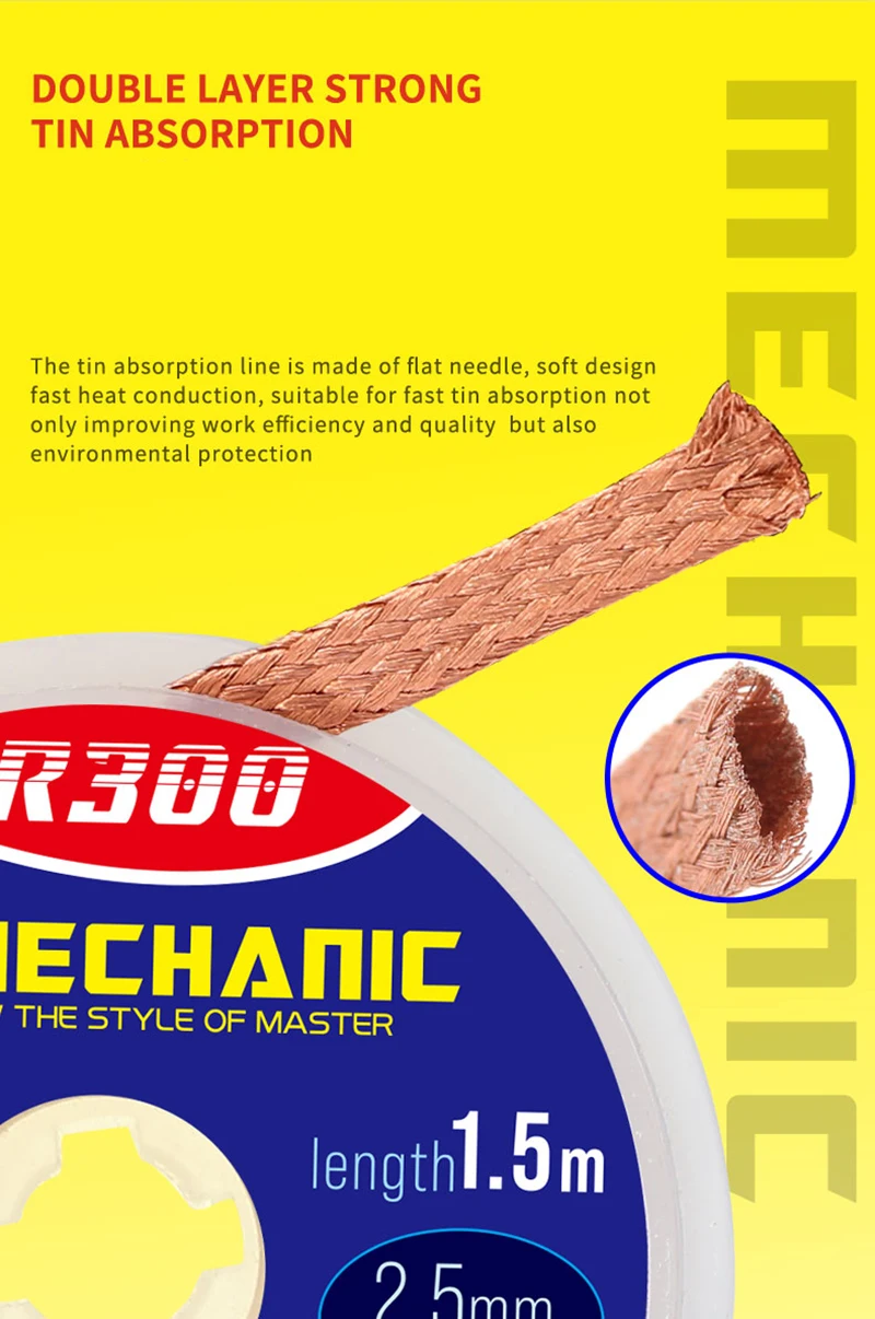 Tresse à Dessouder Avec Flux électronique Sans Nettoyage