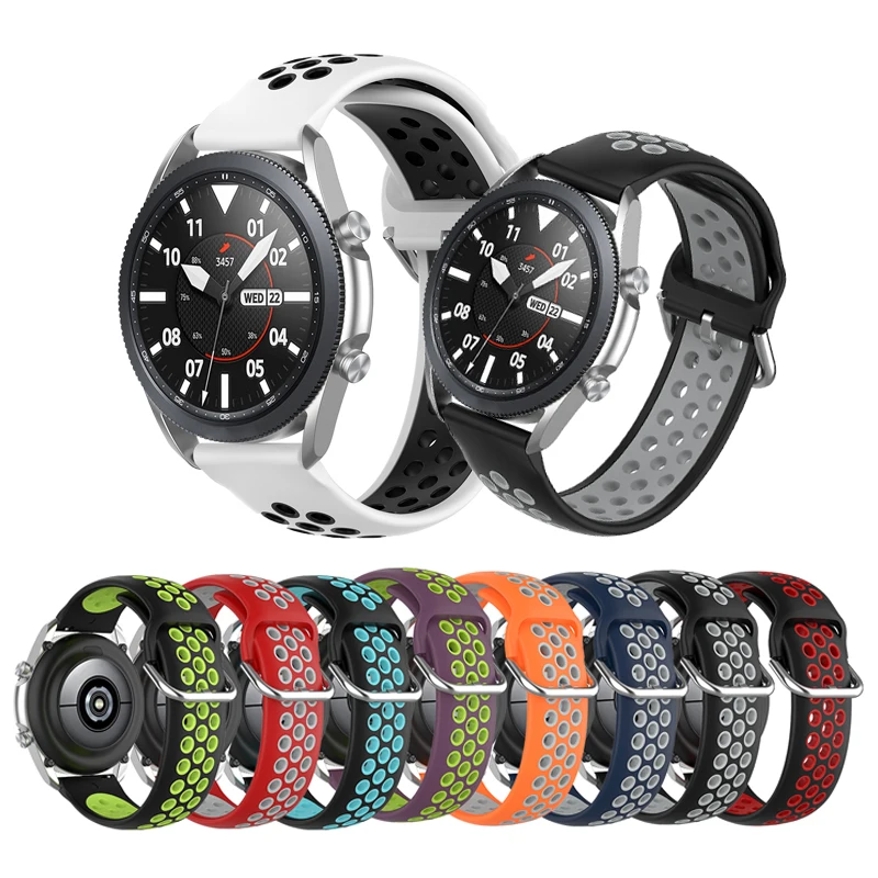 

Silicone Band for samsung galaxy watch 3 band 45mm 41mm active 2 sport strap for amazfit bip gts gtr huawei watch gt 2e correa