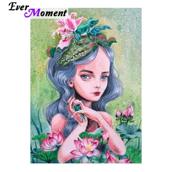 

Ever Moment Diamond Painting 5D DIY Girl Flower Locus Frog Decor Handmade Full Square Drill Diamond Embroidery Mosaic 3F2249