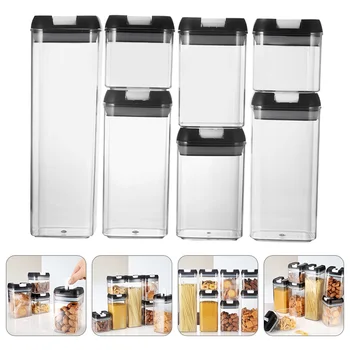 

7pcs Durable Creative Useful Practical Sealed Jars Food Container Storage Bottles for Restaurant