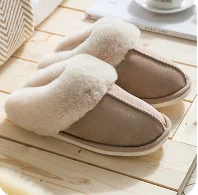 Khaki JIANBUDAN/плюшевые теплые домашние тапочки на плоской подошве; легкие мягкие удобные зимние тапочки; Женская хлопковая обувь; домашние плюшевые Тапочки - Цвет: Khaki