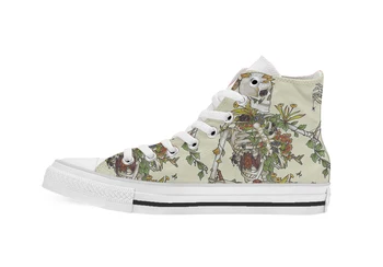 

Bones And Botany Design High Top Canvas Custom Shoes flat Casual shoes Drop Shipping