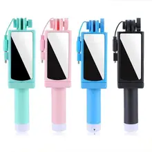 Новое поступление проводное зеркало, селфи-Палка для iPhone 6 6S 5S samsung Android монопод Pau de Selfie фронтальная/задняя камера Palo r15