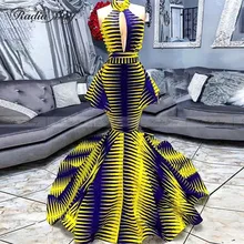 Королевское голубое и желтое платье русалки для выпускного вечера для девочек, черное платье с высоким воротом и замочной скважиной, африканские вечерние платья, Длинные вечерние платья для выпускного вечера