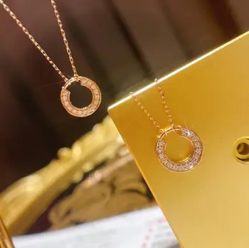 

18K Rose Gold Good Luck Charms Necklace Diamonds Christmas Gift for Women Valentines Day Gift for Girlfriend Wedding Jewelry