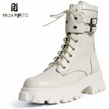 

Prova Perfetto Classics Buckle Boots Women Fashion Thick Bottom Platform And Round Toe Zapatillas Mujer High Quality Short Boots