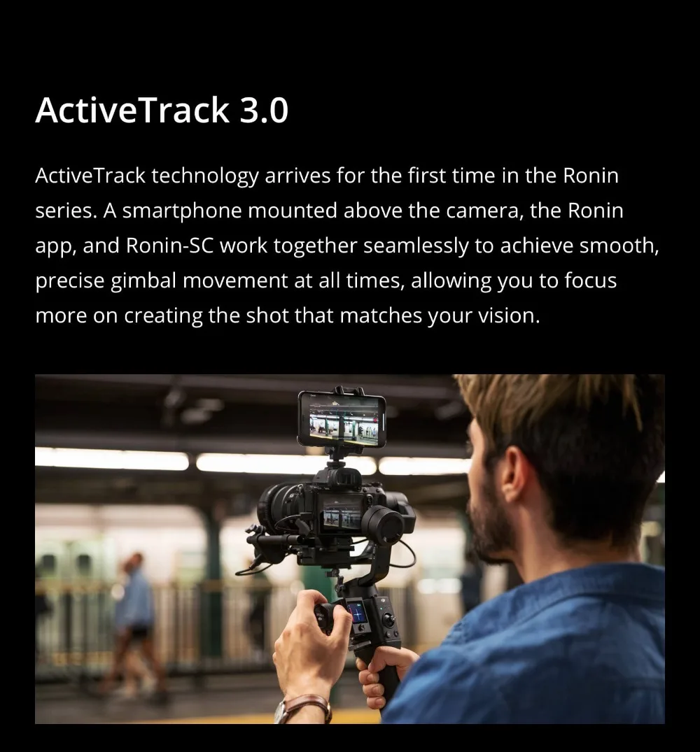 DJI Ronin SC/Ronin-SC Pro комбо 3-осевая стабилизация Камера Управление весом более 2 кг грузоподъемность Ёмкость Срок службы батареи 11 часов