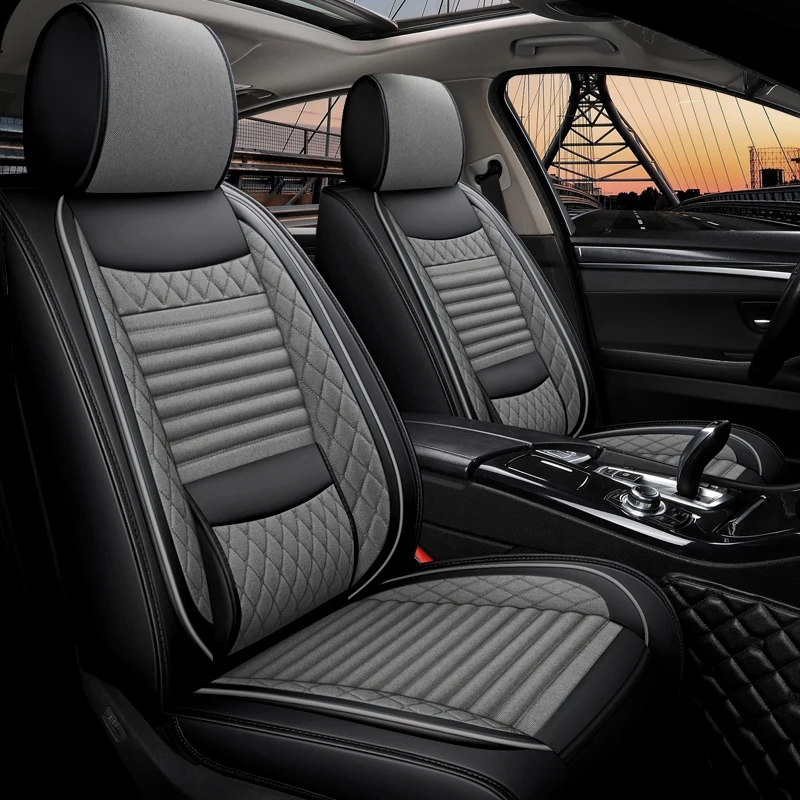 Полное покрытие из искусственной кожи чехлы для автокресел льна renault duster fluence kadjar