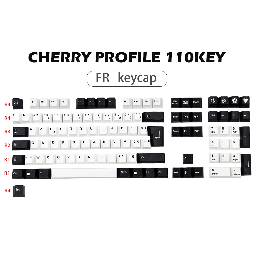 

GMK-KEY Keycap FR ISO Layout PBT Keycaps For MX Switches Mechanical Gaming Keyboard Cherry Profile Dye Subb DE Key Cap