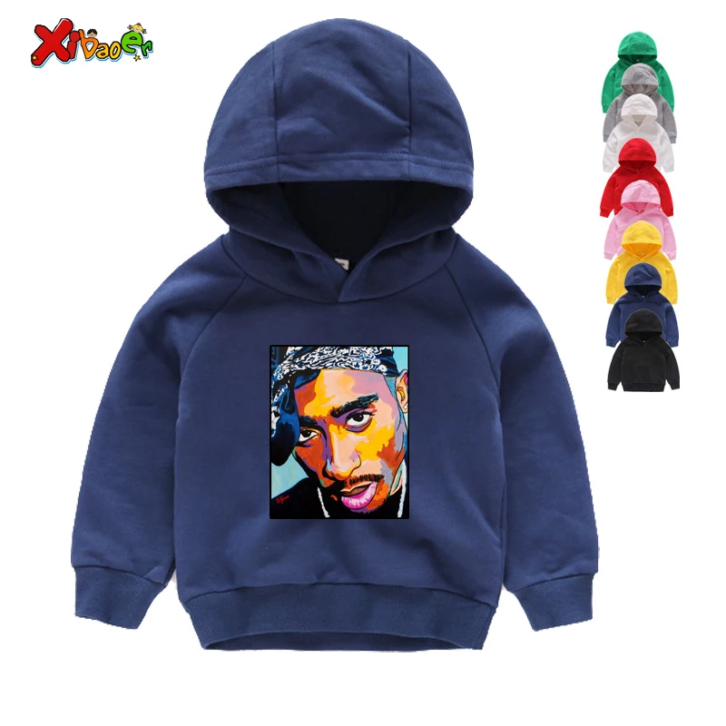Толстовки с капюшоном для детей модные 2pac в стиле хип хоп Swag забавные толстовки и
