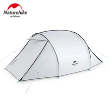 Family Camping Tent 3 Person Double door 210T Polyester Silver Coated Sunscreen Waterproof Outdoor Tents