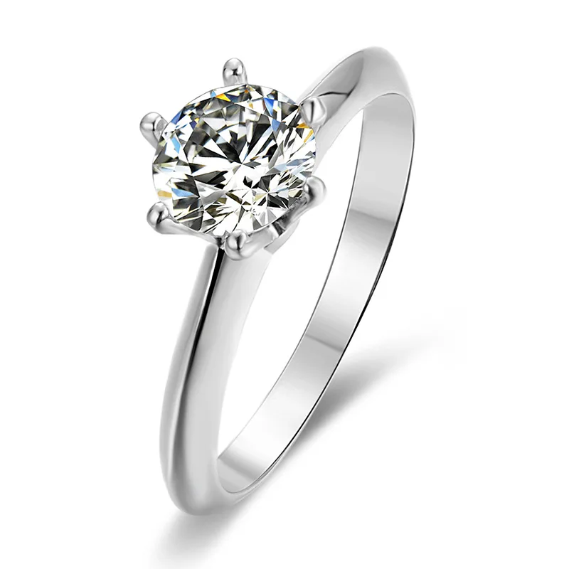 Inbeaut Твердое Серебро 925 пробы 1-3 Ct D Moissanite кольцо пройти испытание алмаза отличный