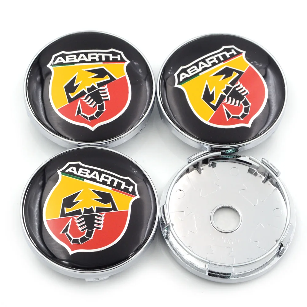 4 шт/лот 60 мм автомобиль ABARTH эмблема серебристого колеса центр ступицы шапки Скорпион авто рулевой значок универсальные чехлы для 124 125 500 695
