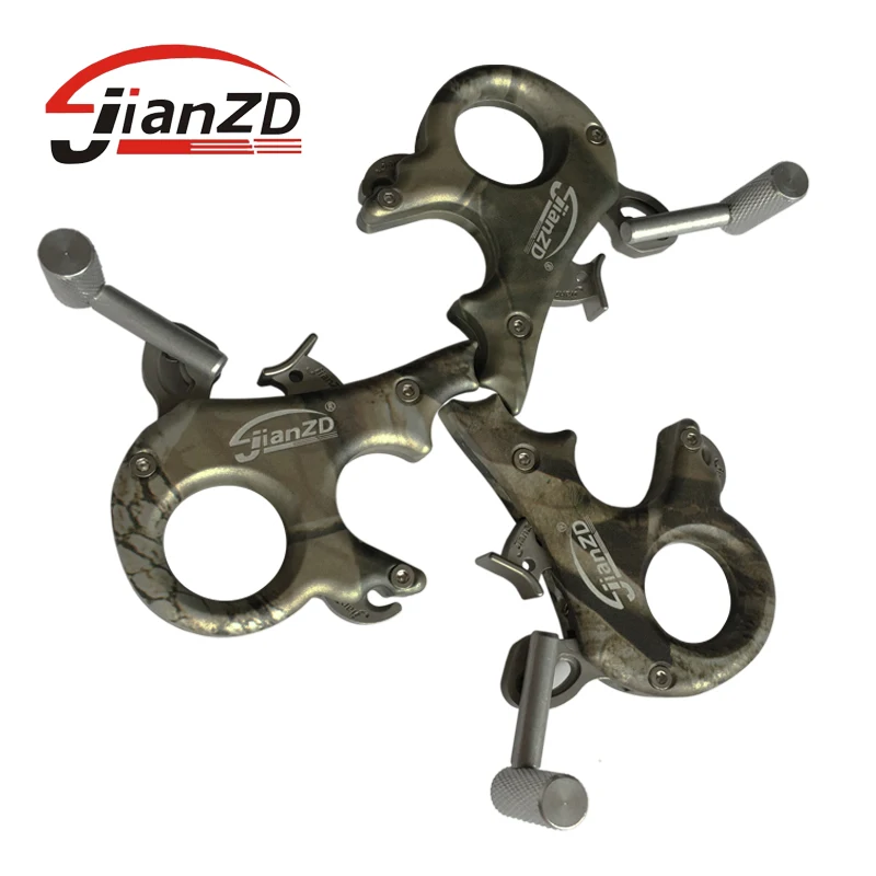 

Camouflage 3 finger stainless steel release aid archery caliper release compound bow archery arrow and bow release