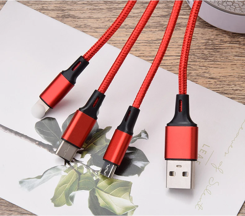 Usb-кабель для iPhone XS Max XR X 8 7 6 5 для зарядного устройства Xiaomi samsung 3 в 1 Micro USB type C зарядное устройство с интерфейсом Lightning шнур
