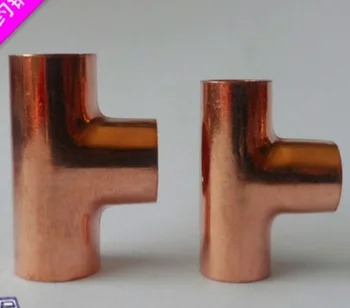 

10PCS/LOT Inner Diameter:10mm Thickness:0.8mm Copper T type Tee Pipe Three Welding Joint